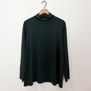 Bryn Walker Tunic Juniper Green Mock Neck Pieran Long Sleeve Medium